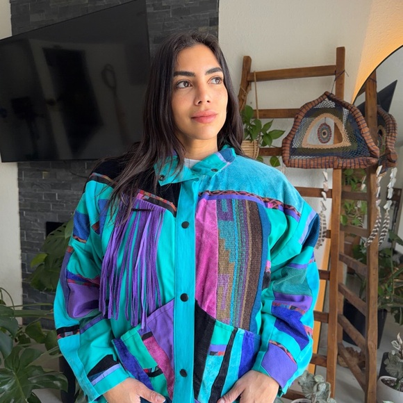 Colorful Women's Patchwork Jacket - Picture 6 of 6